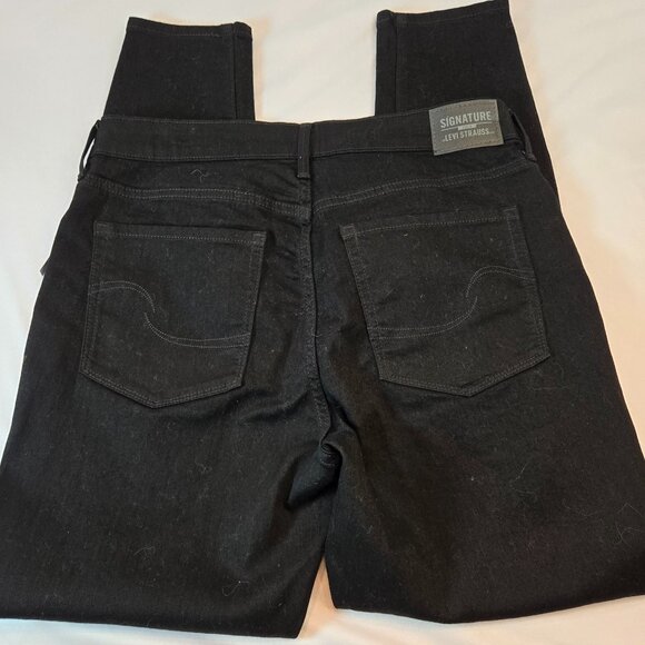 Signature by Levi Strauss Gold Women Maternity Baby Bump Skinny Jeans Sz L Black - Picture 3 of 9